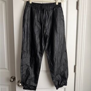 Boohoo Faux Leather Jogger Pants